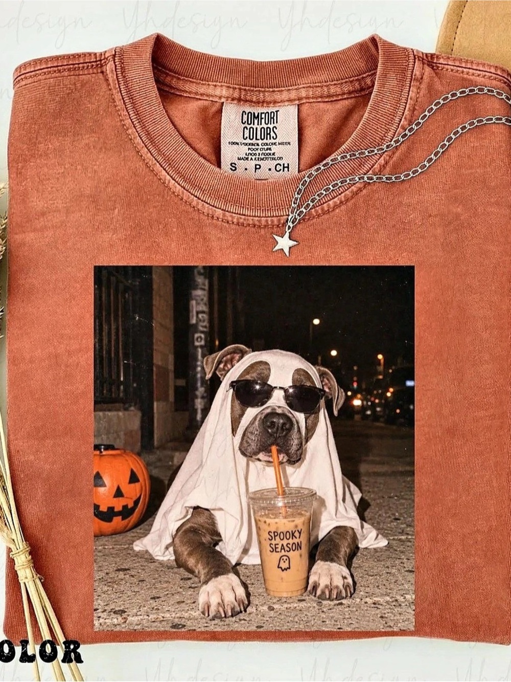 Comfort Colors Yam Heavyweight Ringspun T-Shirt - Custom Spooky Season Ghost